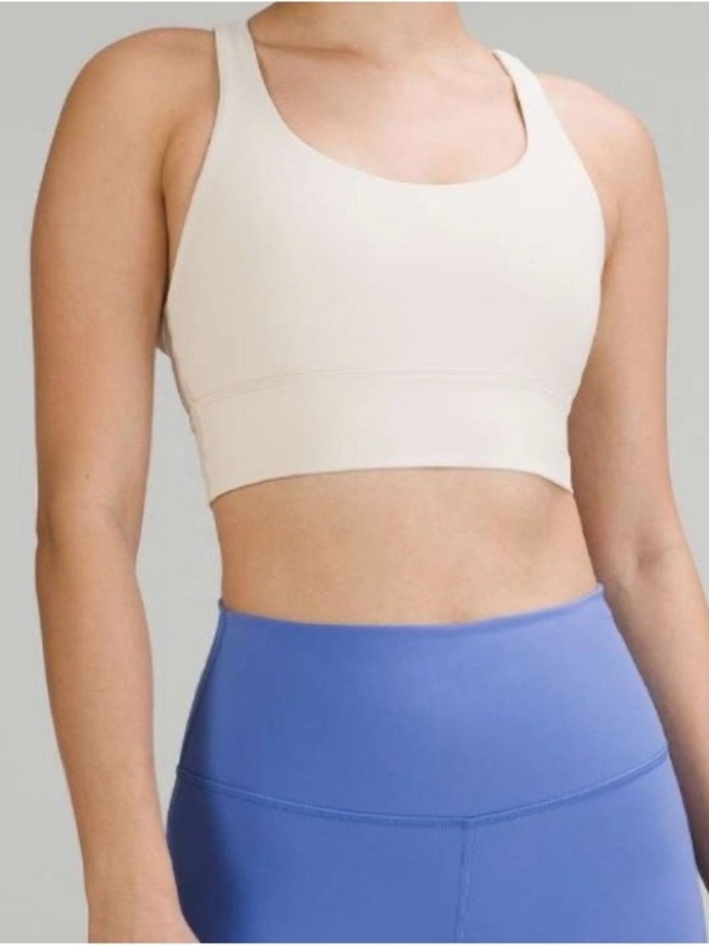 Lululemon Energy Longline Yoga Train Run Bra B–D Cups White Opal SZ. 8 EUC